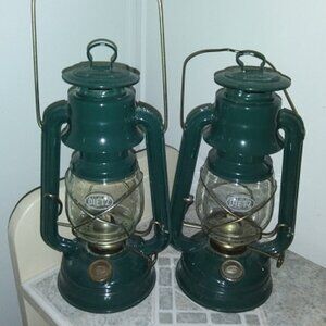 2 Dietz green kerosene lanterns